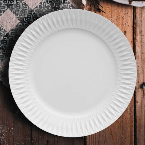 Prato para Sobremesa em Porcelana Diamante Germer 20,5cm Branco Mesa Posta