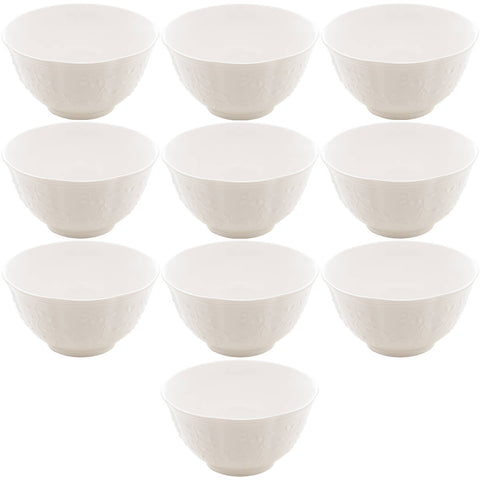 10 Cumbucas Butterfly Flower 500ml Porcelana Branca Tigela Bowl Lyor Buffet
