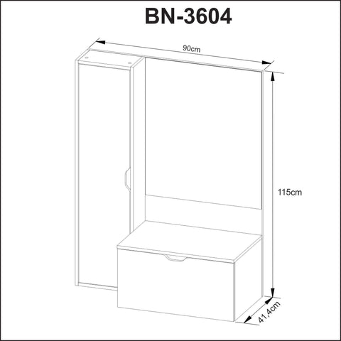 Gabinete para Banheiro Suspenso 90cm com 2 Portas BN3604 Branco Sem Cuba