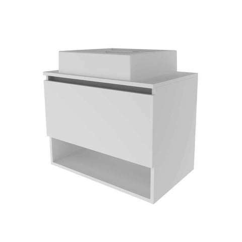 Balcão Gabinete Suspenso para Banheiro 60cm com 1 Porta e Nicho BN3606 Branco SEM CUBA