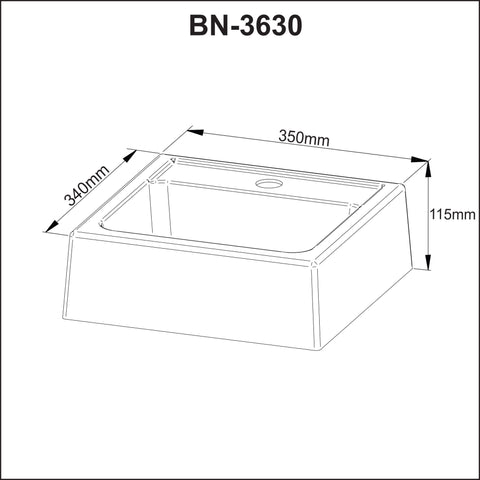 Cuba para Banheiro Branca 35x11,5x34cm BN3630 Tecnomobili