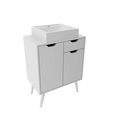 Gabinete para Banheiro com 2 Portas e 1 Gaveta BN3637 Branco Tecnomobili SEM CUBA