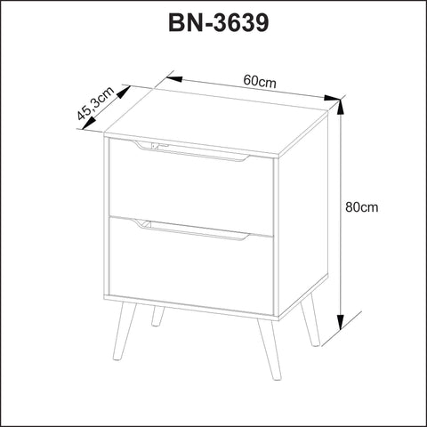 Gabinete para Banheiro 60cm com 2 Gavetas BN3639 Branco Tecnomobili SEM CUBA