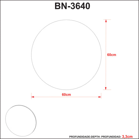 Espelho Redondo 60cm BN3640 Tecnomobili