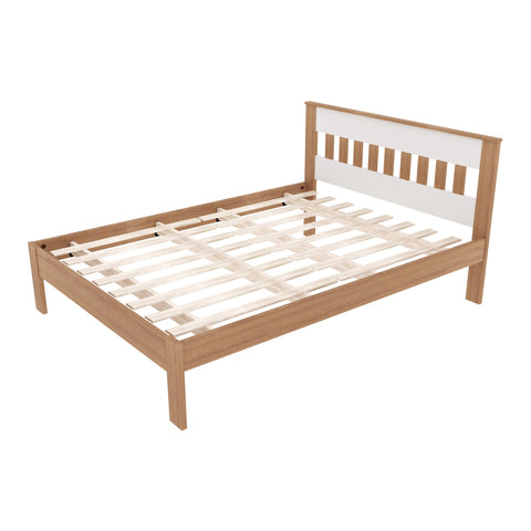 Cama de Casal CM8007 Para Colchão de 138x188cm Amêndoa/Branco Tecnomobili