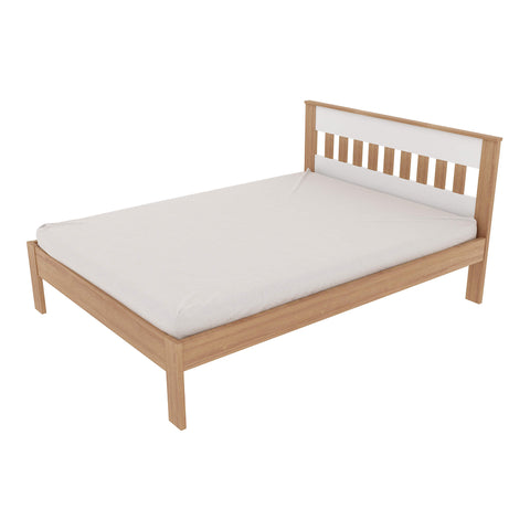 Cama de Casal CM8007 Para Colchão de 138x188cm Amêndoa/Branco Tecnomobili