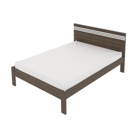 Cama de Casal CM8009 Para Colchão de 138x188cm Nogal/Branco Tecnomobili