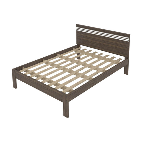 Cama de Casal CM8009 Para Colchão de 138x188cm Nogal/Branco Tecnomobili