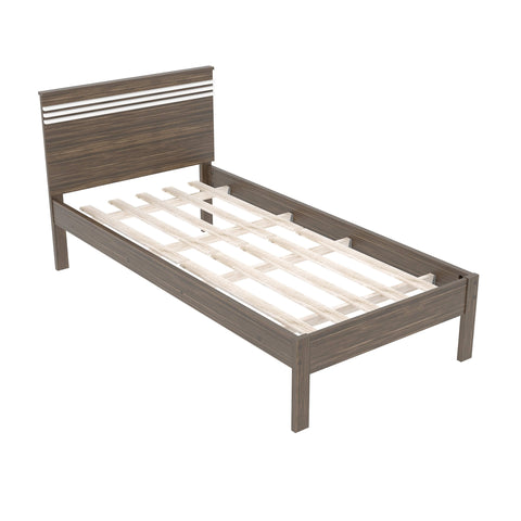 Cama de Solteiro CM8010 Para Colchão de 88cm Nogal/Branco Tecnomobili