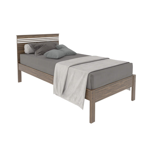 Cama de Solteiro CM8010 Para Colchão de 88cm Nogal/Branco Tecnomobili