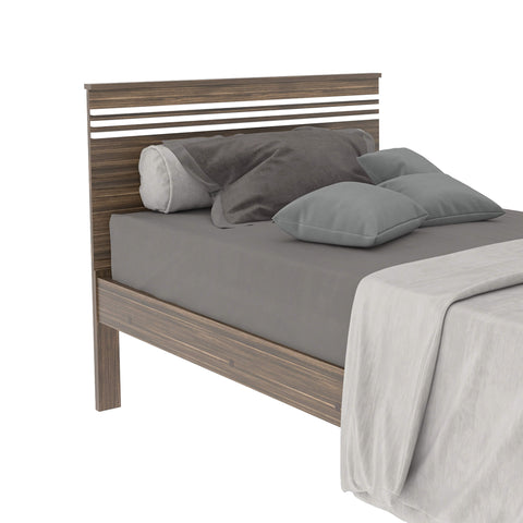 Cama de Solteiro CM8010 Para Colchão de 88cm Nogal/Branco Tecnomobili