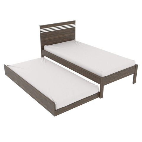 Cama de Solteiro CM8010 Para Colchão de 88cm Nogal/Branco Tecnomobili