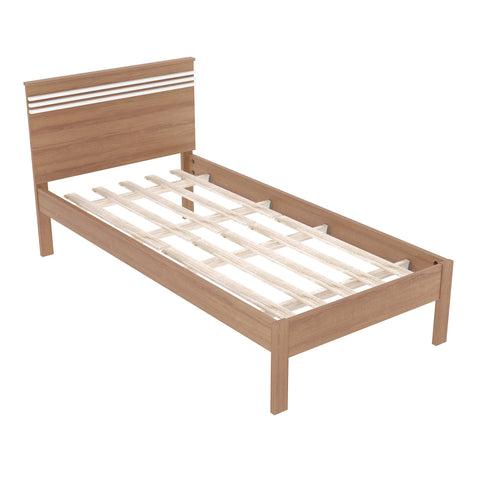 Cama de Solteiro CM8010 Para Colchão de 88cm Amêndoa/Branco Tecnomobili