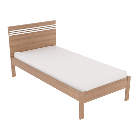 Cama de Solteiro CM8010 Para Colchão de 88cm Amêndoa/Branco Tecnomobili