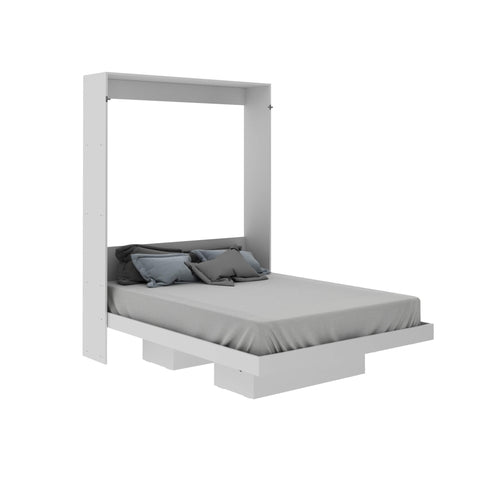 Cama Retrátil de Parede Articulada Casal 147,2x198,5cm Branca Tecnomobili CM8016 Nichos