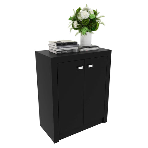 Balcão para Escritório com 2 Portas e 1 Prateleira ME4103 Preto Tecnomobili