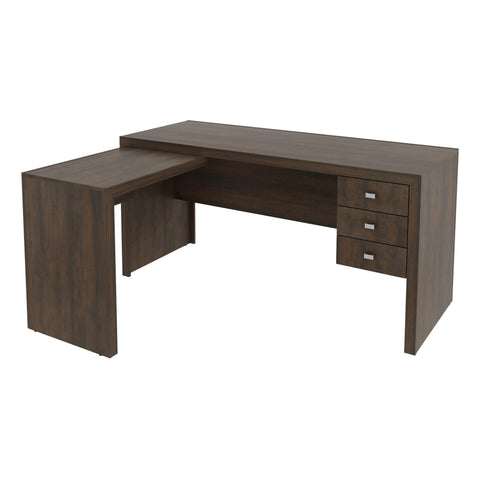 Mesa para Escritório com Mesa de Apoio e 3 Gavetas ME4106 Rústico Tecnomobili