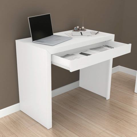 Mesa Escrivaninha para Escritório 90x46,5x74,5cm com 1 Gaveta Branca ME4107 Tecnomobili