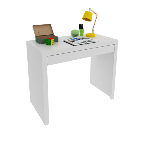 Mesa Escrivaninha para Escritório 90x46,5x74,5cm com 1 Gaveta Branca ME4107 Tecnomobili