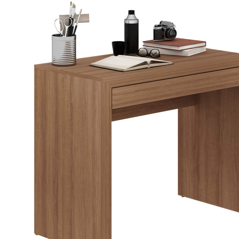 Mesa Escrivaninha para Escritório 90x46,5x74,5cm com 1 Gaveta Amêndoa ME4107 Tecnomobili