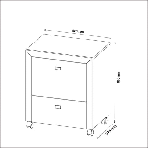 Gaveteiro Pasta Suspensa para Escritório com 1 Gaveta Carvalho Home Office ME4112 Tecnomobili