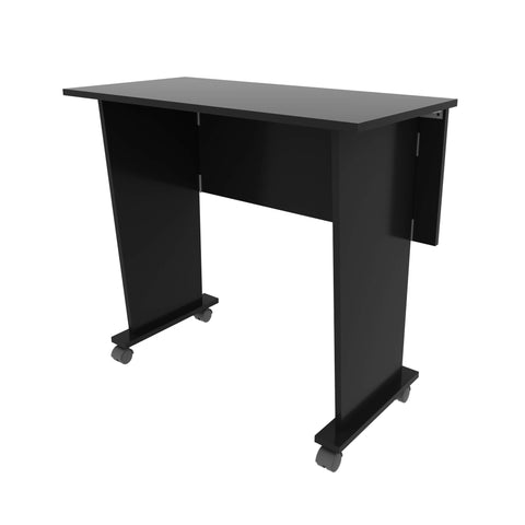 Mesa Multiuso para Computador Escrivaninha Dobrável 80cm com Rodízio Preta ME4117 Tecnomobili