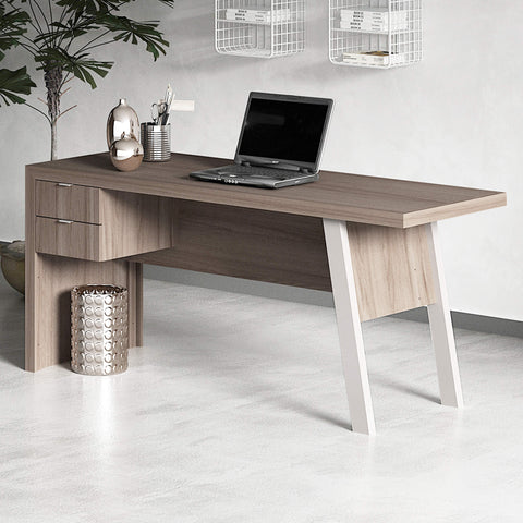 Mesa para Escritório 163cm com 2 gavetas ME4122 Carvalho/Fendi Tecnomobili