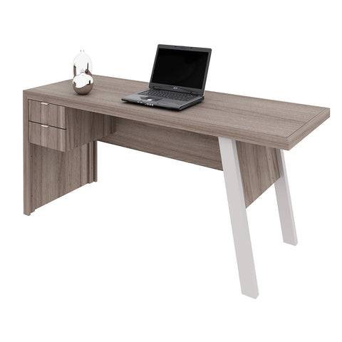 Mesa para Escritório 163cm com 2 gavetas ME4122 Carvalho/Fendi Tecnomobili