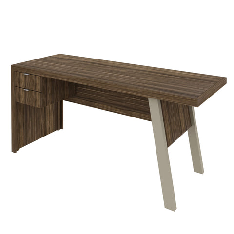 Mesa para Escritório 163cm com 2 gavetas ME4122 Nogal/Fendi Tecnomobili