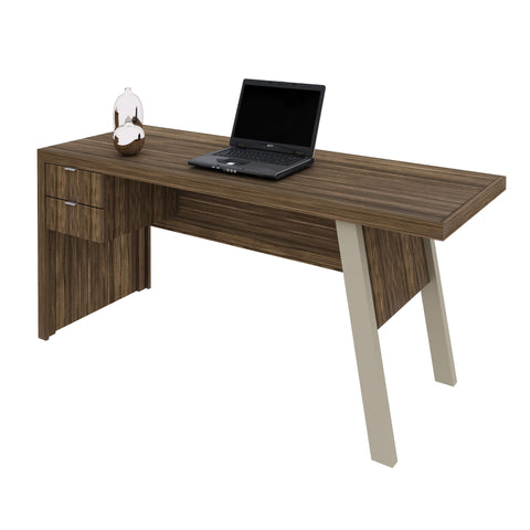 Mesa para Escritório 163cm com 2 gavetas ME4122 Nogal/Fendi Tecnomobili