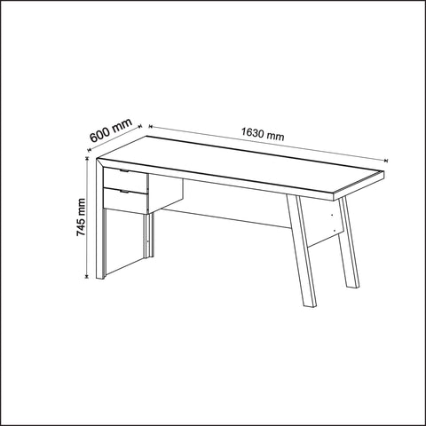 Mesa para Escritório 163cm com 2 gavetas ME4122 Nogal/Fendi Tecnomobili