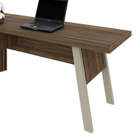 Mesa para Escritório 163cm com 2 gavetas ME4122 Nogal/Fendi Tecnomobili