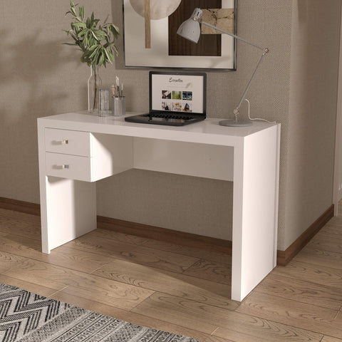 Mesa para Escritório 117cm com 2 gavetas ME4123 Branco Tecnomobili