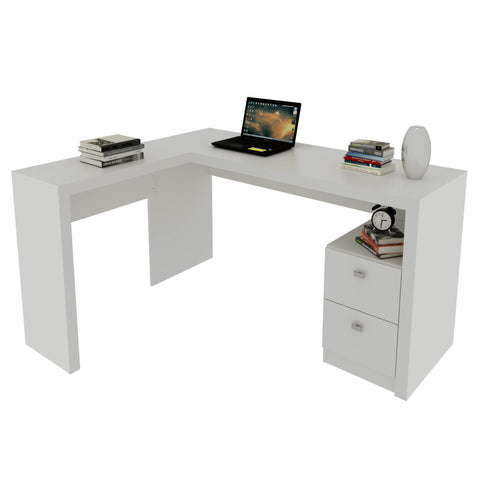 Mesa para Escritório com 2 gavetas ME4129 Branco Tecnomobili