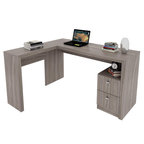 Mesa para Escritório com 2 gavetas ME4129 Carvalho Tecnomobili