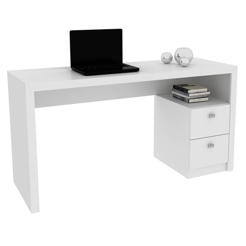 Mesa para Escritório 135,8cm com 2 gavetas ME4130 Branco Tecnomobili