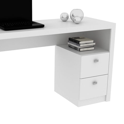 Mesa para Escritório 135,8cm com 2 gavetas ME4130 Branco Tecnomobili