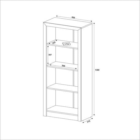 Estante para Escritório com Prateleiras ME4137 Branco Tecnomobili