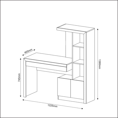 Escrivaninha Estante com 2 Portas e 1 Gaveta ME4143 Branco Tecnomobili