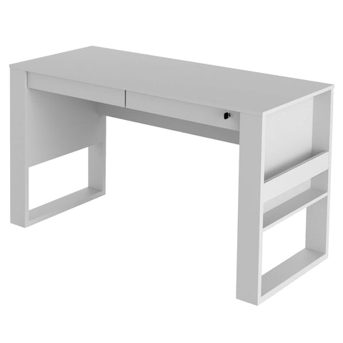 Mesa para Escritório 127cm com 2 gavetas 1 com Chave ME4144 Branco Tecnomobili