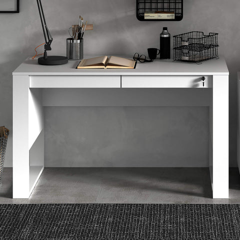 Mesa para Escritório 127cm com 2 gavetas 1 com Chave ME4144 Branco Tecnomobili