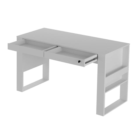 Mesa para Escritório 127cm com 2 gavetas 1 com Chave ME4144 Branco Tecnomobili