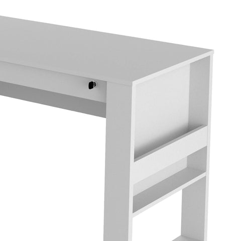 Mesa para Escritório 127cm com 2 gavetas 1 com Chave ME4144 Branco Tecnomobili