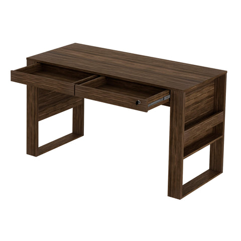 Mesa para Escritório 127cm com 2 gavetas 1 com Chave ME4144 Nogal Tecnomobili