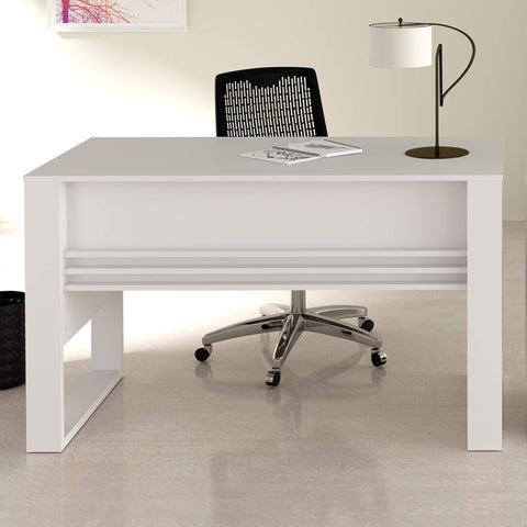 Mesa para Escritório 127cm com Detalhe Ripado ME4146 Branco Tecnomobili