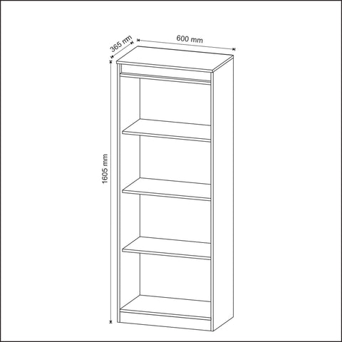 Armário Estante para Escritório com 4 Prateleiras ME4150 Branco Tecnomobili