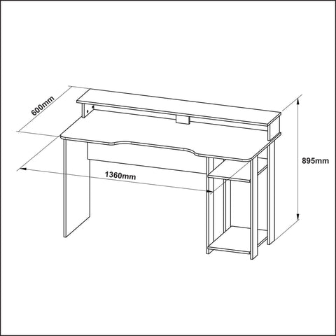 Mesa Gamer com Porta CPU 136cm ME4153 Preto/Verde Tecnomobili