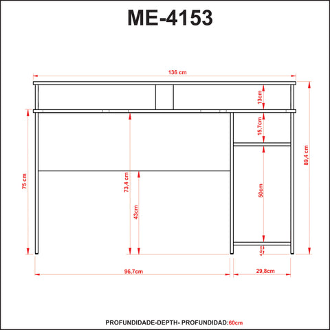 Mesa Gamer com Porta CPU 136cm ME4153 Preto/Verde Tecnomobili