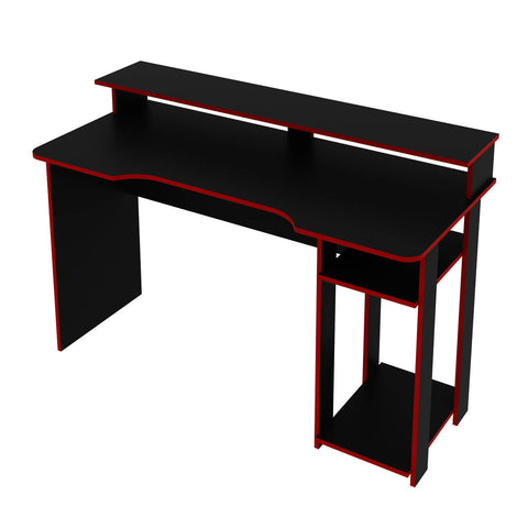 Mesa Gamer com Porta CPU 136cm ME4153 Preto/Vermelho Tecnomobili