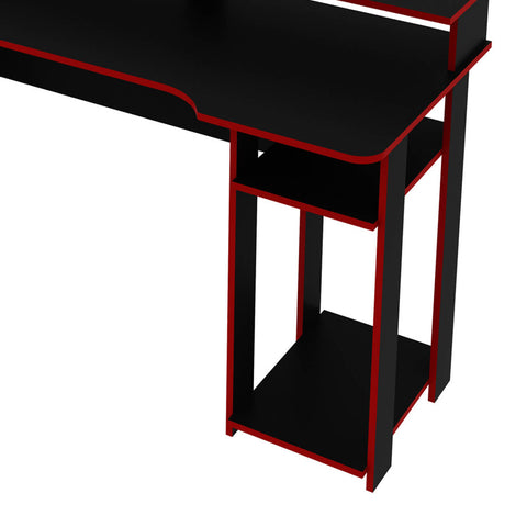 Mesa Gamer com Porta CPU 136cm ME4153 Preto/Vermelho Tecnomobili